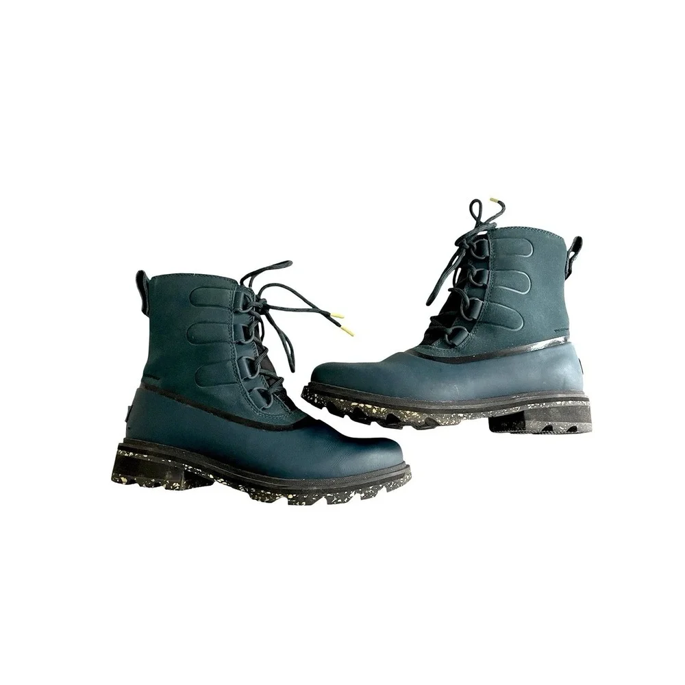 Women's Sorel Lennox Street Waterproof Lace-Up Hiking Boots Teal Blue Gorpcore 8